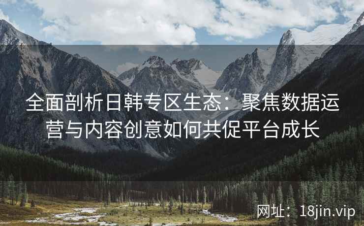 全面剖析日韩专区生态：聚焦数据运营与内容创意如何共促平台成长