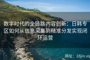 数字时代的全链路内容创新：日韩专区如何从信息采集到精准分发实现闭环运营