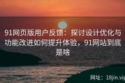 91网页版用户反馈：探讨设计优化与功能改进如何提升体验，91网站到底是啥