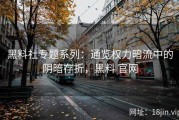 黑料社专题系列：通览权力暗流中的阴暗存折，黑料 官网