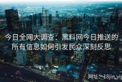 今日全网大调查：黑料网今日推送的所有信息如何引发民众深刻反思