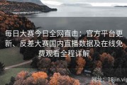 每日大赛今日全网直击：官方平台更新、反差大赛国内直播数据及在线免费观看全程详解
