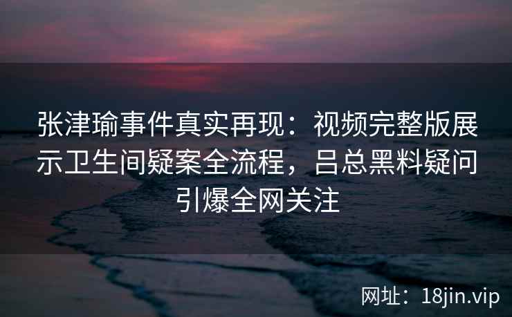 张津瑜事件真实再现：视频完整版展示卫生间疑案全流程，吕总黑料疑问引爆全网关注